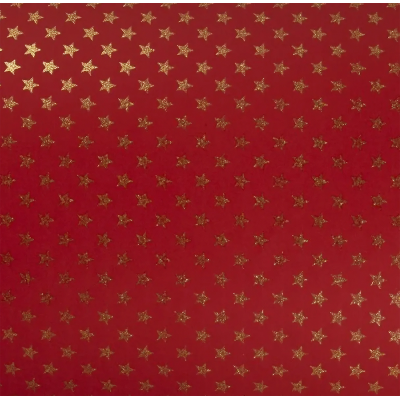 Presentpapper Rött med guldiga stjärnor 