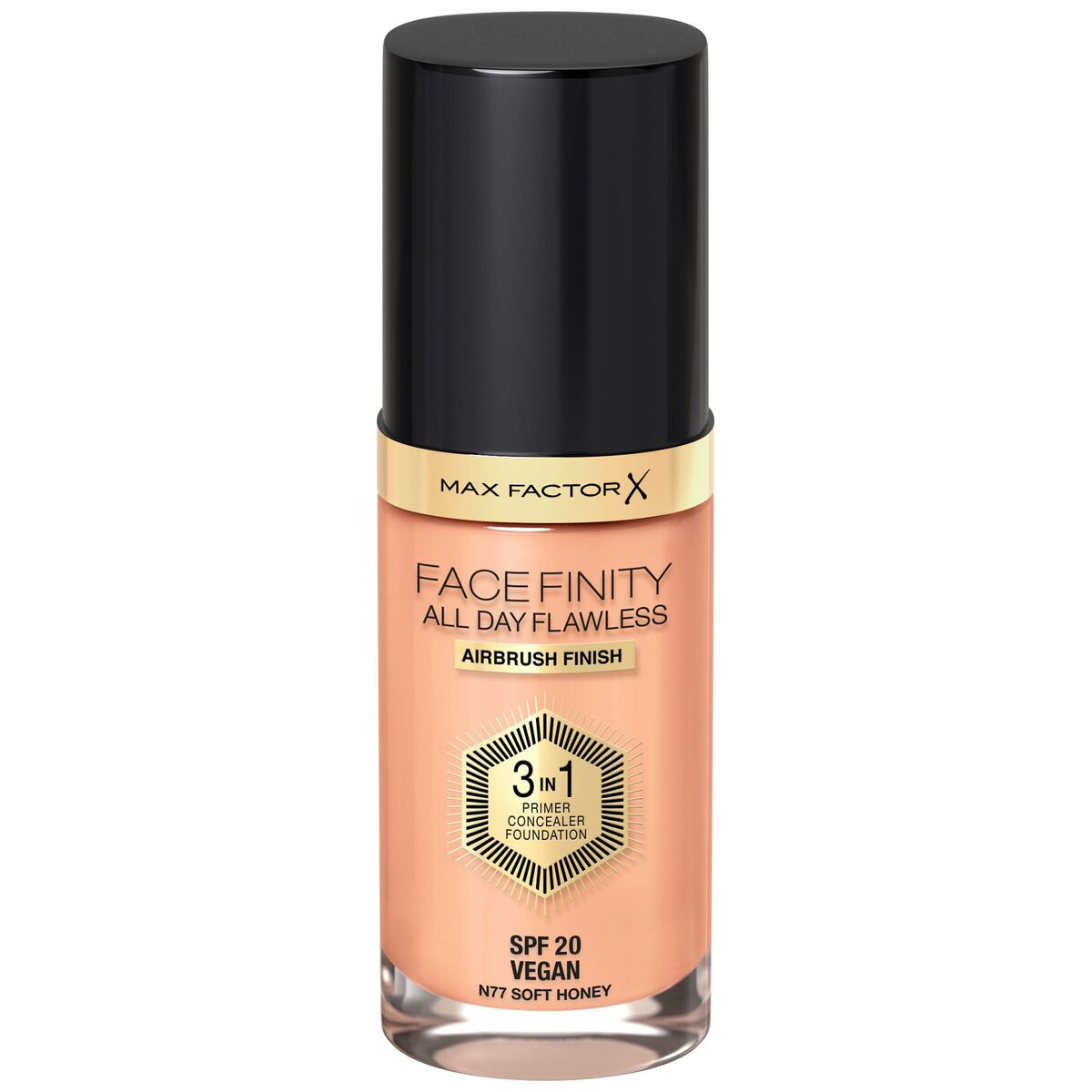 Max Factor Facefinity All Day Flawless 3 In 1 Foundation N77 Soft Honey 30ml